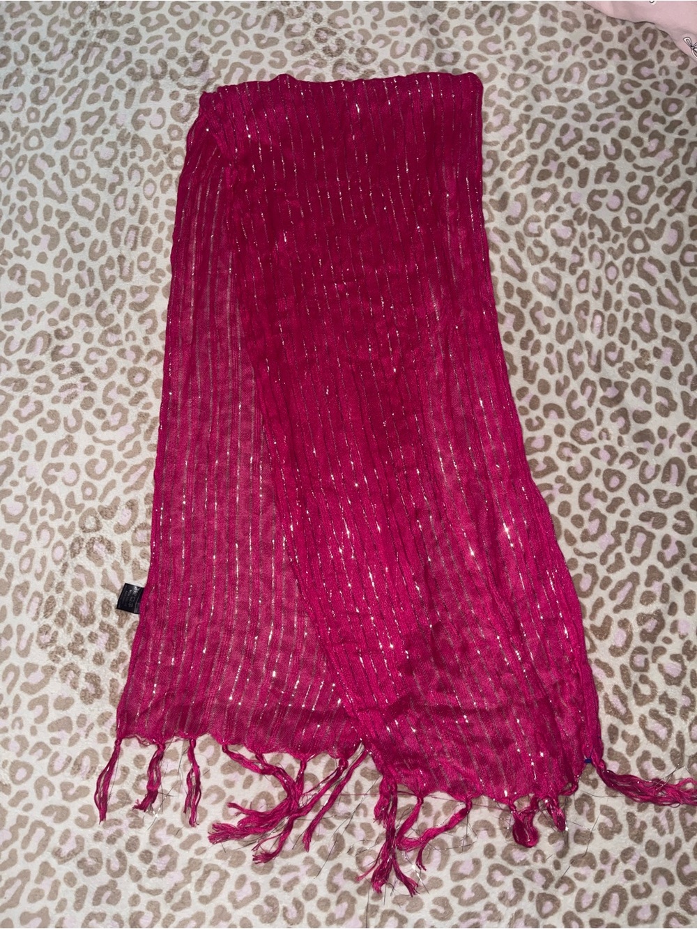 Metallic hot Pink Y2K scarf